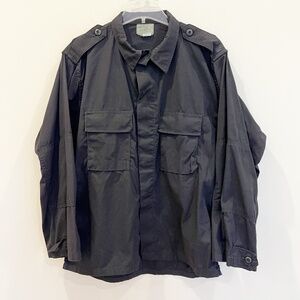 Tru Spec Tactical Shirt Mens Large Black BDU Ripstop Cargo Military Grunge